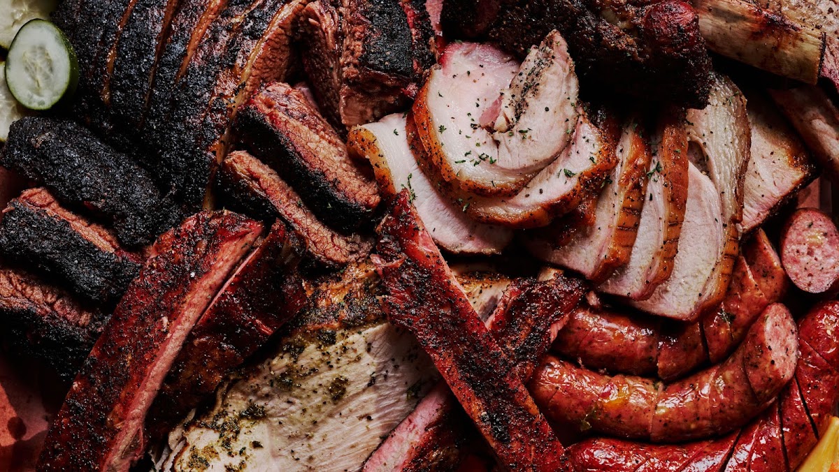 Brisket, house sausage and sides at Micklethwait Craft Meats in its converted-church location in East Austin