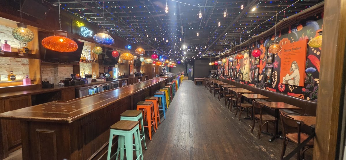 The stage and bar inside Robert's Western World, a traditional country honky-tonk on Nashville's Lower Broadway